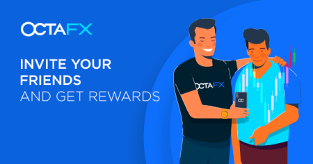 Promocija OctaFX Invite a Friend - 1 USD po 1 standardnom lotu